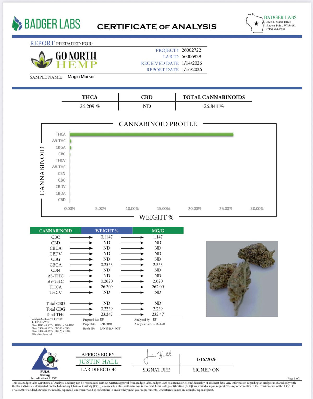 THCa Flower|Magic Marker|Indoor|26.3%|(I)
