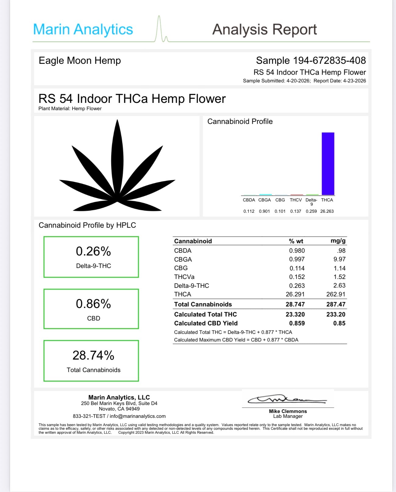 THCa Flower|Rainbow Sherbet 54|Indoor Smalls|26.29% (H)