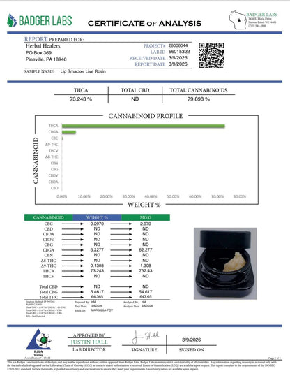 1 Gram Live Hash Rosin (T2)| 78.6%