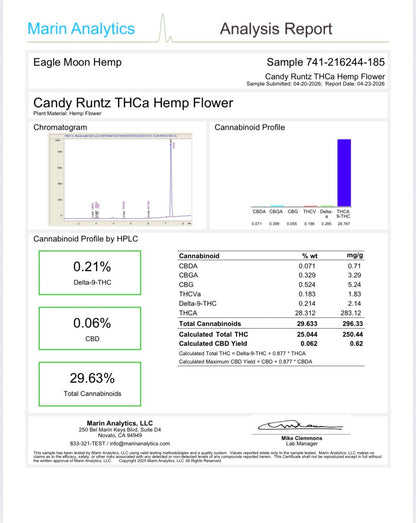 THCa Flower|Candy Runtz|Indoor Mediums|28.31% (H)