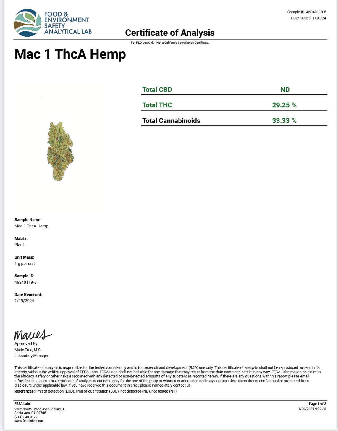 AAA Mac1 THCa Flower (Indoor) (H)