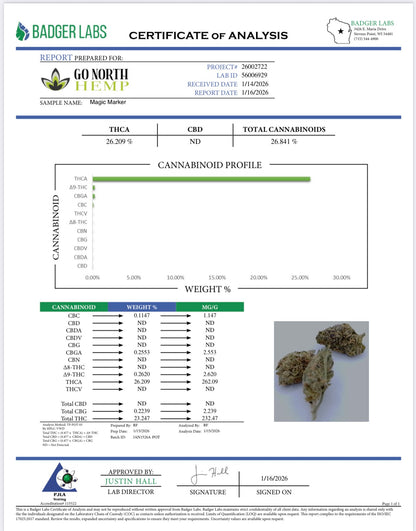 THCa Flower|Magic Marker|Indoor|26.3%|(I)