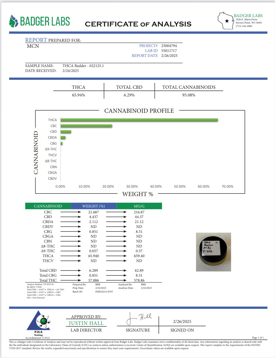 THCa Budget Cured Resin Badder (5G Bucket)